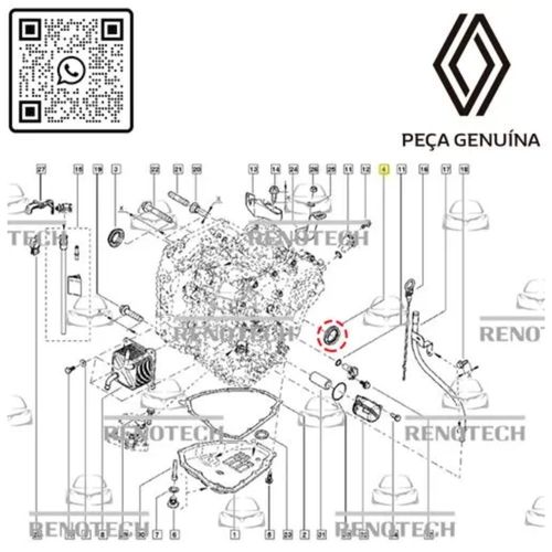RN 23VX0A 383423VX0A RETENTOR DO SEMI EIXO ESQ. FLUENCE_CAPTUR CVT 4